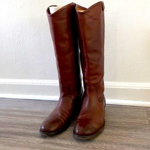 Frye knee high boots. Beautiful dark brown.